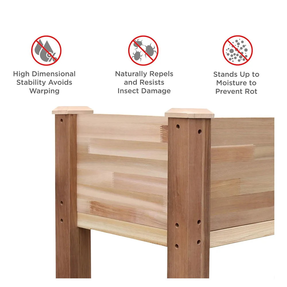 Elevated wood planting for growing fresh herbs vegetables flowers  succulents and other plants in your home is ideal for