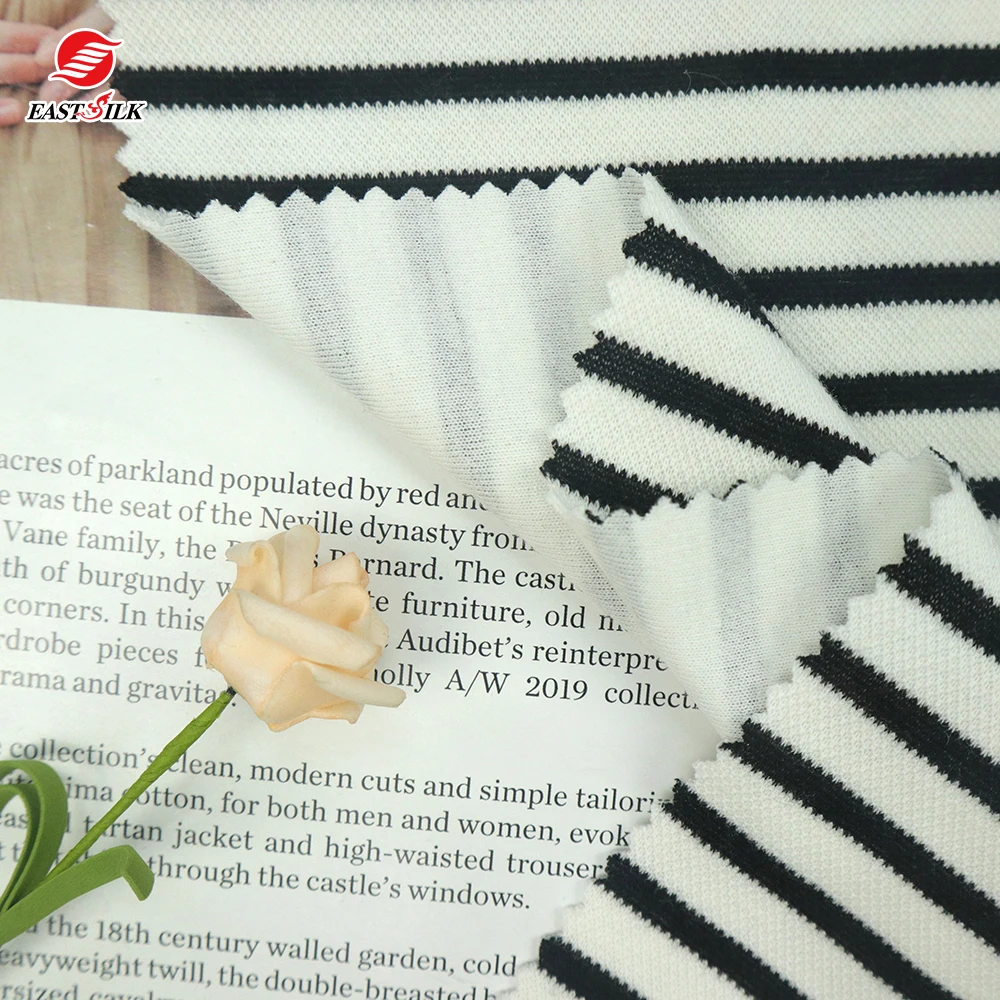 Textiles Wholesale TC cotton polyester knitted jersey stripe ponti punto de roma garments sportswear fabrics for dresses