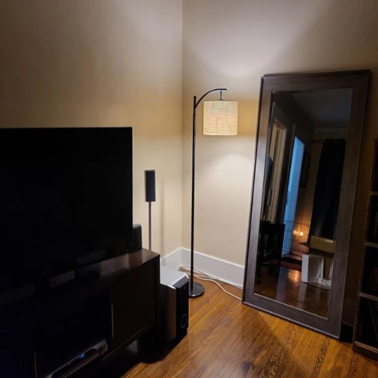 Classic Easy Assemble E26 Arc Floor Lamp Reading Standing Light with Hanging Lamp Modern Shade For Living Room /Cafe/Hotel