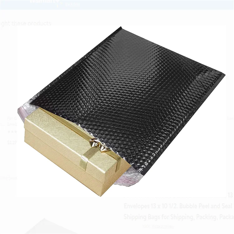 Custom Small 4X7 4X8 6X9 8.5 X 12 12X15 10X13 Envelope Black Compostable Padded Poly Bubble Mailers