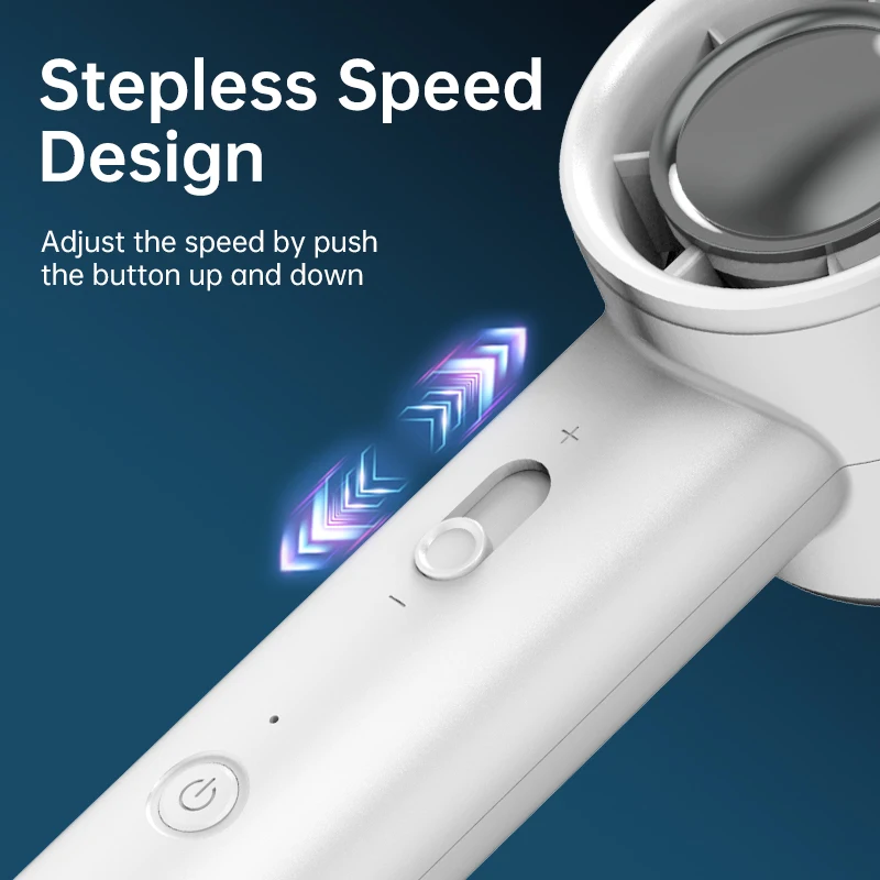 Portable Small Handheld Rechargeable Portable Jet Turbo Mini Fan Stepless Speed Regulation Air Cooling Small Handheld Fan