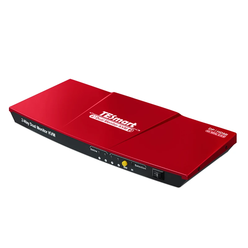 TESmart HDMI DP 4x2 2X2 4 Input 2 Output 4K60HZ HDMI KVM Switch With EDID Emulators Dual Monitor KVM Switches