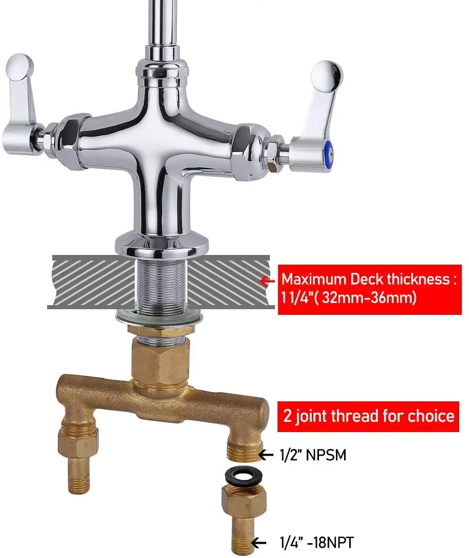 Deck Mounted Type Kitchen Commercial Faucet Pre Rinse Sink Faucet Restaurant Hotel Application Tap