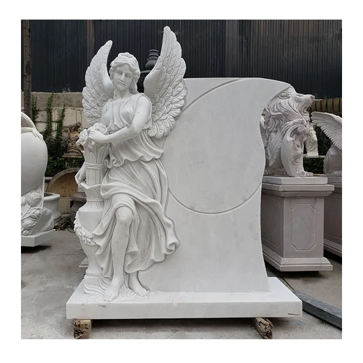 Customized Marble Tombstones Monument For Cemetery Marble Baby Tombstones