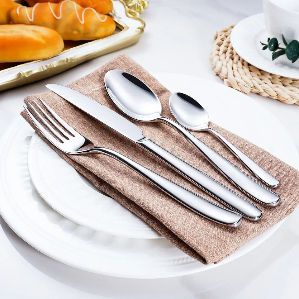 High Quality Spoon Fork Knife Wholesale Full Table Cutlery Classic Silverware Stainless Steel Flatware Set