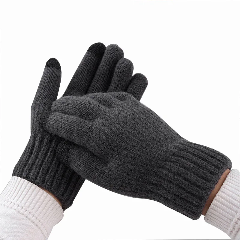 New Knitted Wool Gloves Cycling Outdoor Touch-screen Alpaca Warm and Thick Winter Jacquard Ladies Hand Gloves