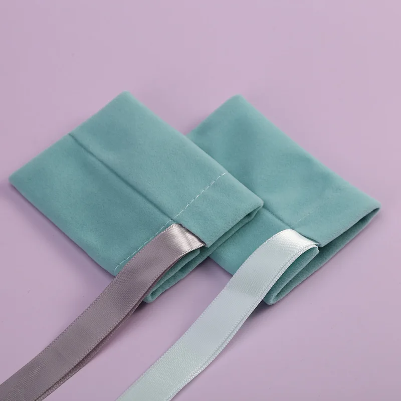 Low MOQ Colorful Flannelette Pocket Jewelry Velvet Storage Bag Small Drawstring Pouch for Gift Ring Custom Logo