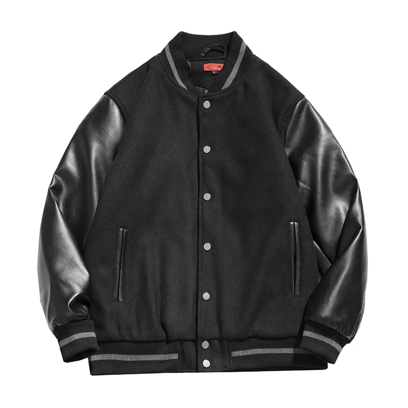 Winter Fashion Bomber Leather Jacket Men Baseball Jersey Baseball & Softball Wear
