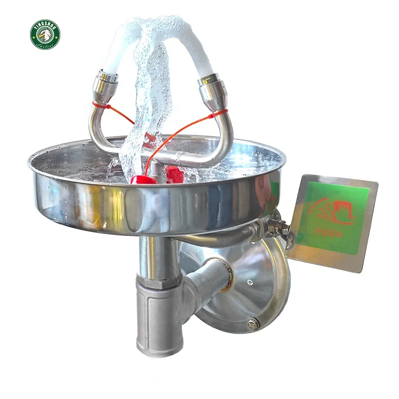 Pedestal Eyewash Station Wall Mounted Stainless Steel Emergency Eye Wash Station