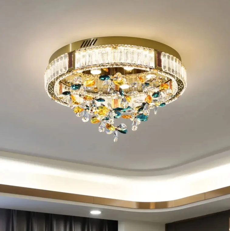 Hot Sale Zeal Lighting Creative Living Room Ceiling Lamps For Girls Bedroom Luxury Modern Ceiling Light Crystal