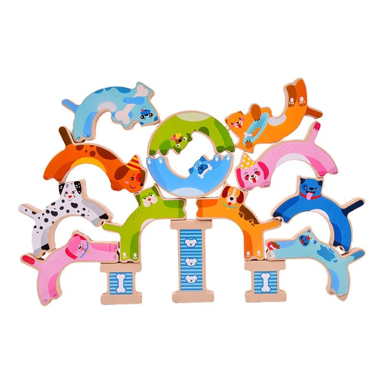 New style one-piece OEM/ODM blokken Holiday Gift Puppy Hercules Board Game Balance Building Blocks Adult Unzip Wooden Toys