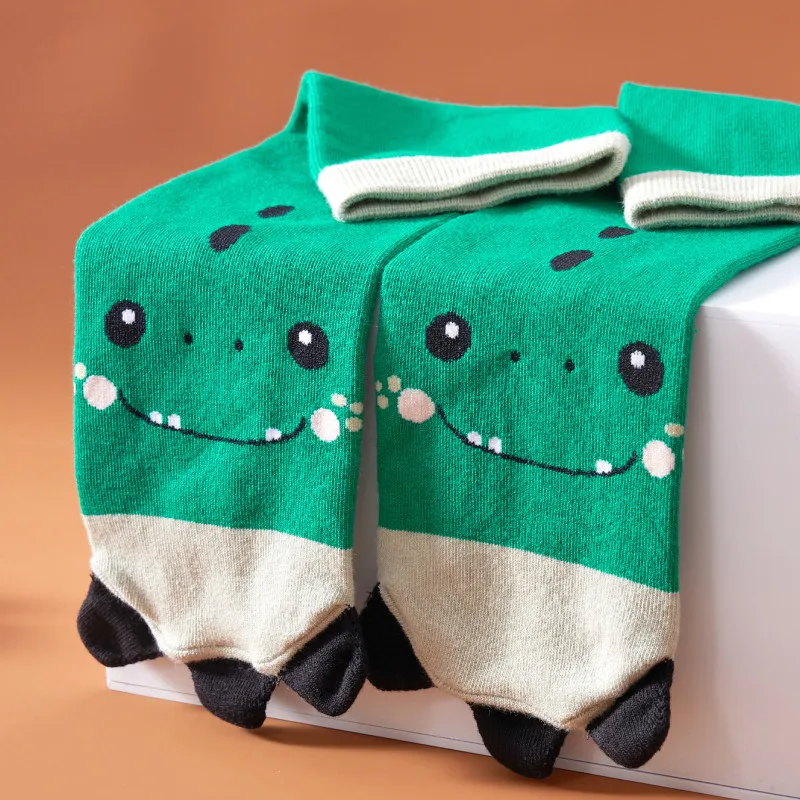 Newly Designed Cute Cartoon Dinosaur Socks for Boys Combed Cotton Breathable Knitted Animal Pattern Summer Crew Ankle High
