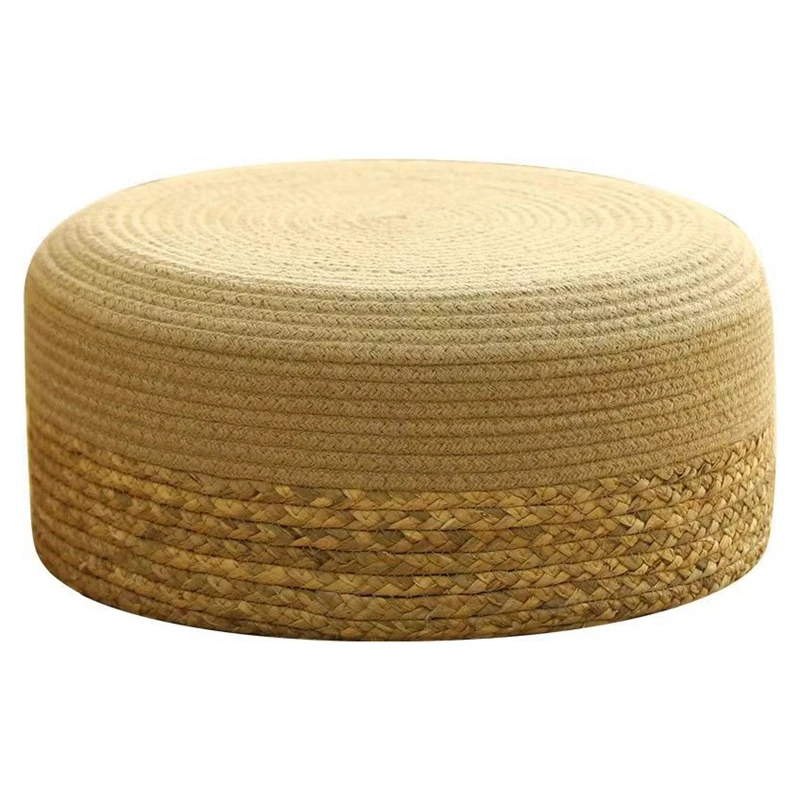 Hand braided woven water Hyacinth ottoman moroccan pouf stools ottomans with Top quality EPE sponge inner