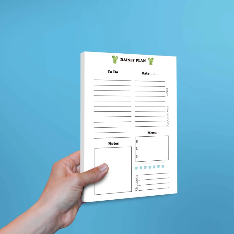Wholesale Custom A5 Daily Notepad Planner Memo Pad Notes To Do List