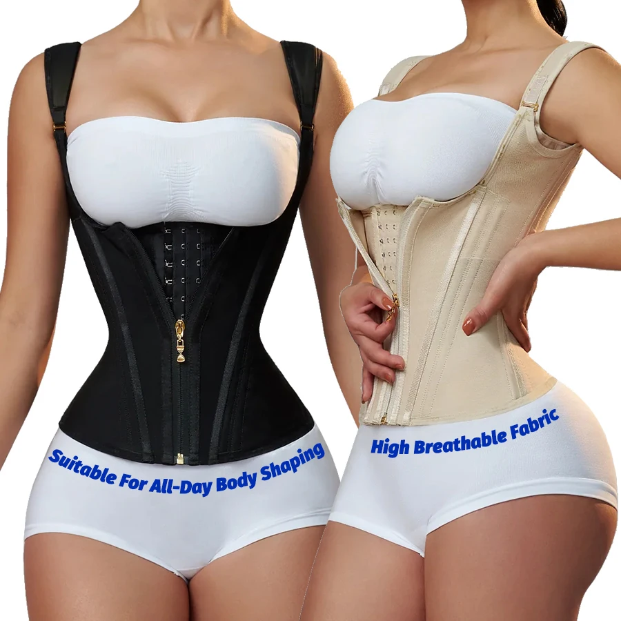 New Trendy Mesh Steel Boned Bustier Slimming Shaper Bodysuit Body Sculpting Waist Trimmers Female Fajas Shapewear Corset