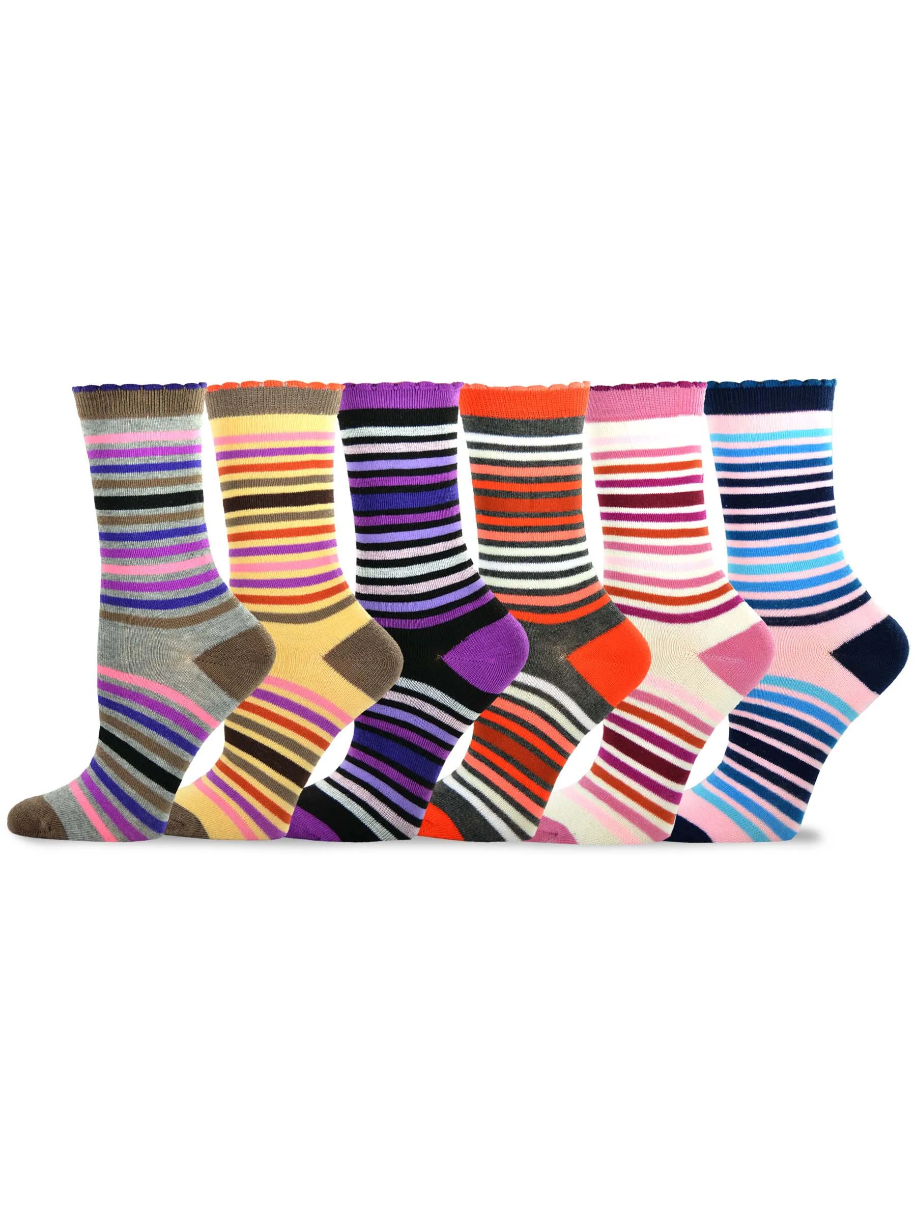 Low Price Cotton Crew Socks Floral Striped Pattern Printing Ladies Women Socks