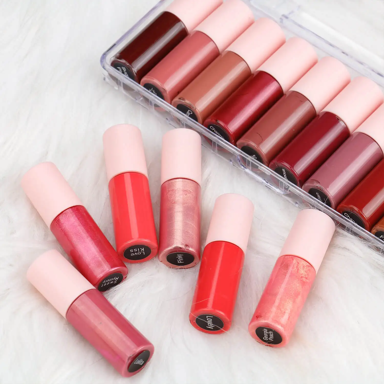 Wholesale OEM Lip Gloss Private Label No Logo 20 Colors Mini Make up Lip Stick Set