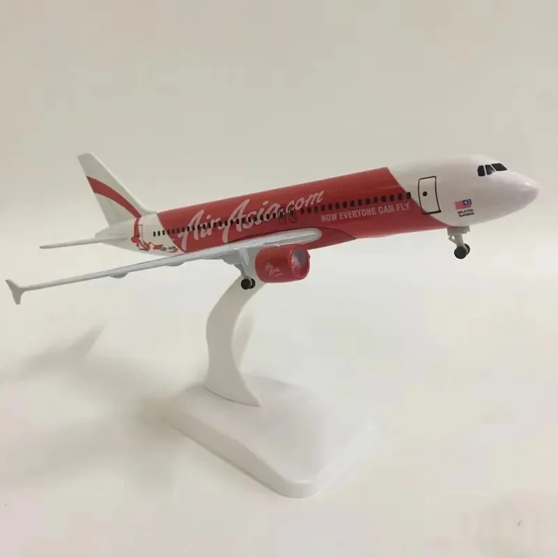 Модель самолета 1/200 масштаба 18 см Air Asia Airbus A320 из литого сплава с шасси