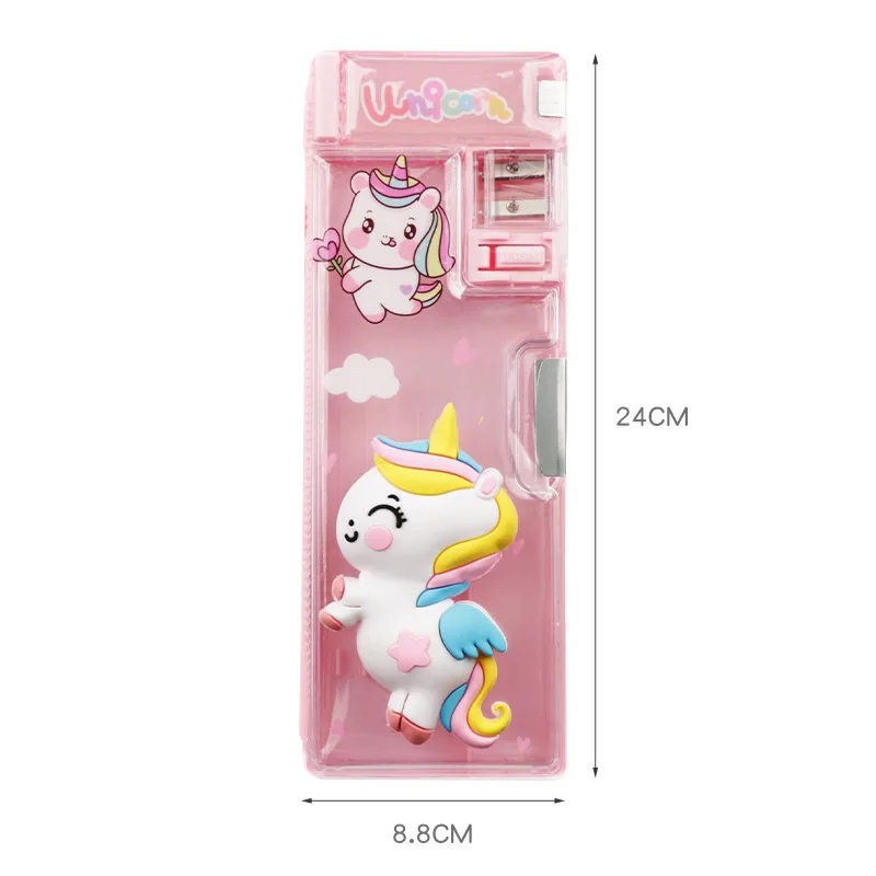 POSH DREAMS Creative cartoon multifunctional stationery box storage box double layer 3D pencil box