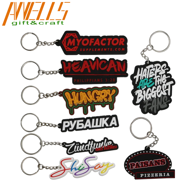 Woman Men Bag Charm Accessories Key Tag PVC Plastic Rubber Key Rings Pendant Gifts Cartoon Cute PVC Figure Keychain