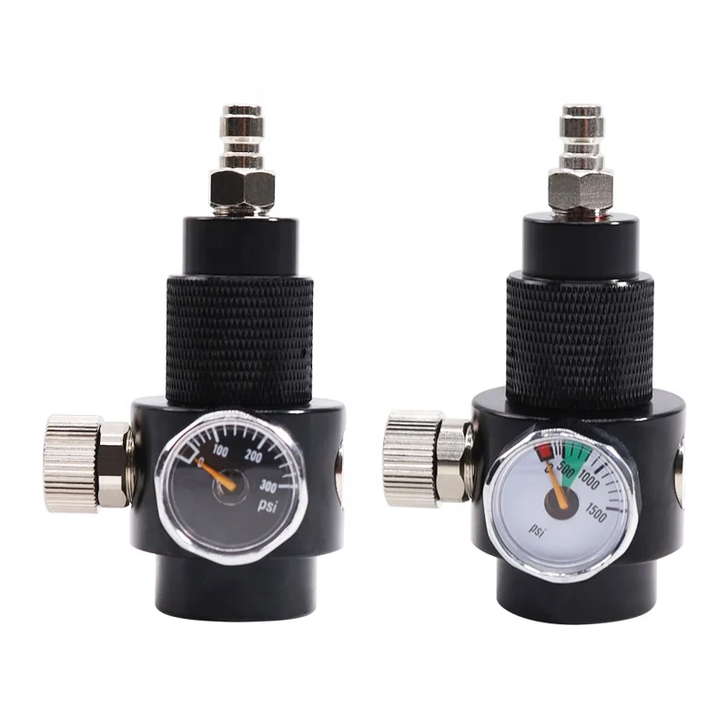Paintball Airsoft PCP HPA Co2 Regulator & 8mm Quick Disconnect Adapter DIY Kit Adjustable Range 0~300psi 0~800psi