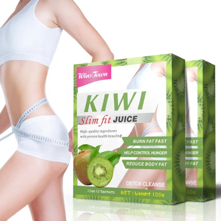 Wholesale Private Label Kiwi Flavored Slim Supplement Flat Tummy Fat Burn Slimming Juice Weight Loss Drink Powder