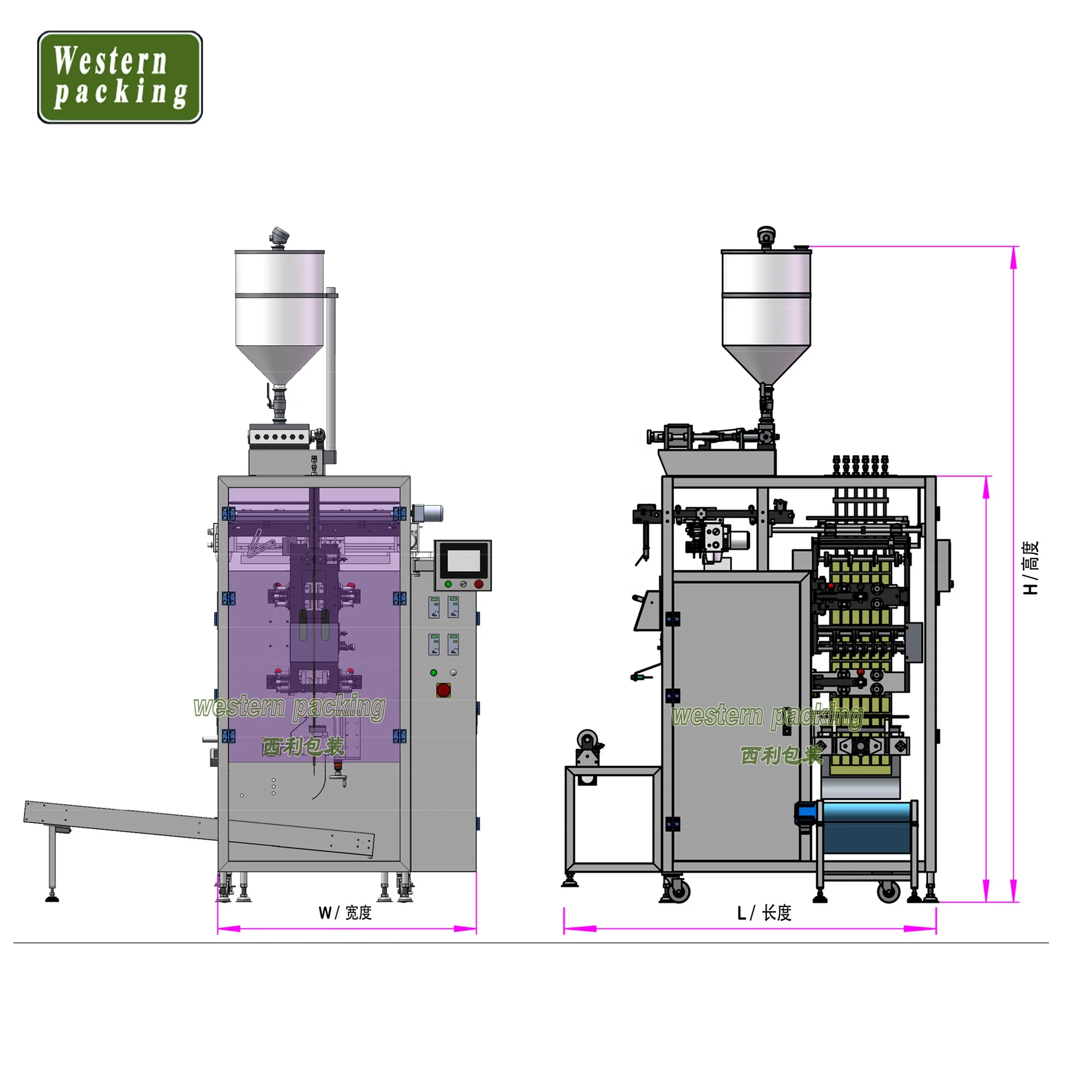 Automatic Small Sachet Salt sauce Packaging Machine tea powder shampoo honey tomato paste ketchup packing machine