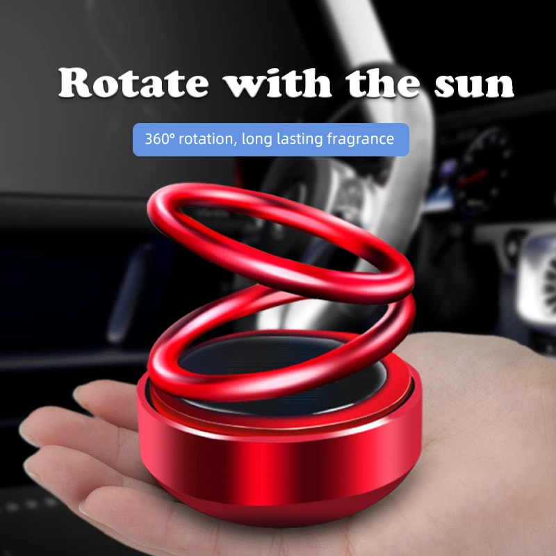 Double ring Rotating car perfume fragrance Alloy diffuser Car Solar Perfume luxury car air freshener
