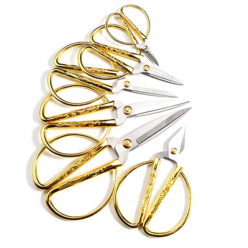 Golden wedding scissors longfeng alloy stainless steel golden wedding scissors, ribbon cutting, household scissors (1600162978917)