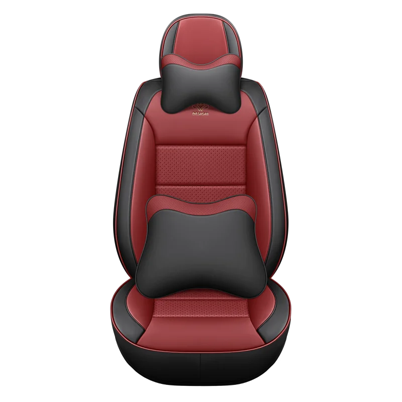 Sports Leather Car Seat Covers Full Set Protector Separate Cap Universal Fit for Toyota Tacoma