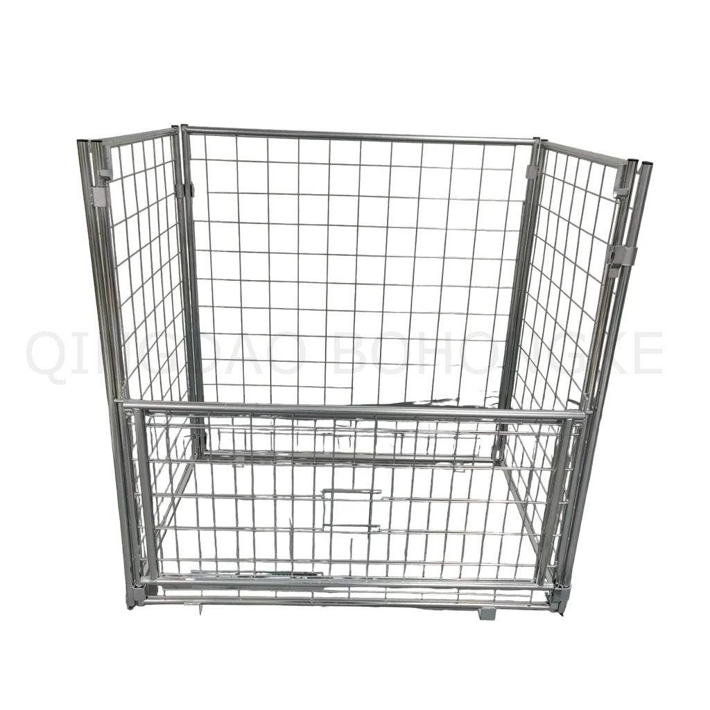 BHK38 Складная и Штабелируемая стальная проволочная сетка, прокатные клетки, контейнер из проволочной сетки