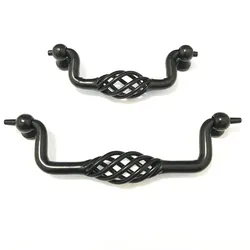 CX082 Black Antique Zinc Alloy Kitchen Cabinet Handles and Knobs Classical birdcage handle (Foshan Kosin Factory)
