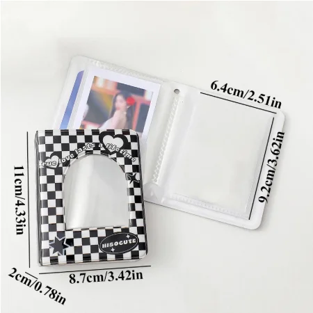 Retro Black 3 Inch  Photo Album Star Chasing Girl Idol Album Small Card Storage Book Photocard Binder Photo Holder