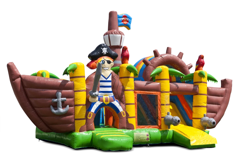 Commercial pirate ship bouncy castle combo Inflatable bounce house with slide inflatable castle combo for party event