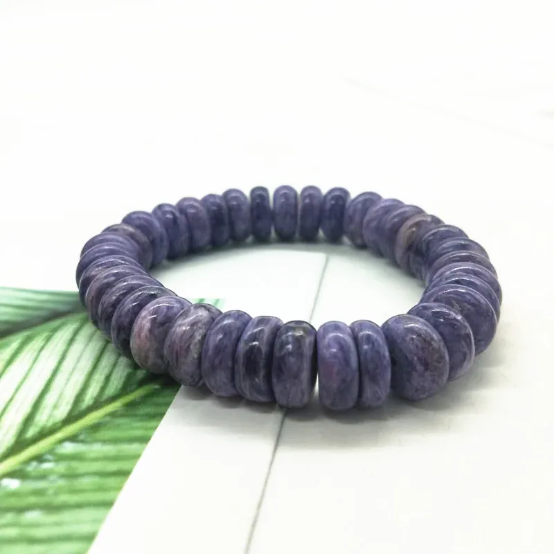 Бесплатная доставка, подарки с кристаллами, высококачественные браслеты из 100% натурального фиолетового хароита, Исцеляющие бисером, браслет из кристаллов для оптовой продажи