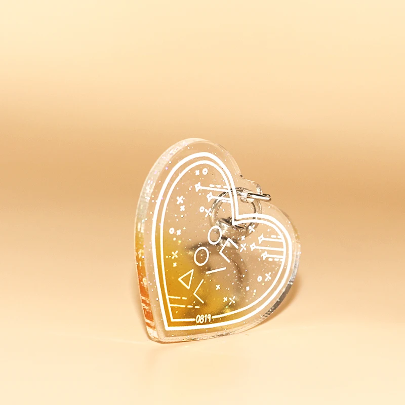 Custom Keyring Acrylic Wholesale High Quality Epoxy Resin Love Type Keyring Custom Logo Acrylic Keychain