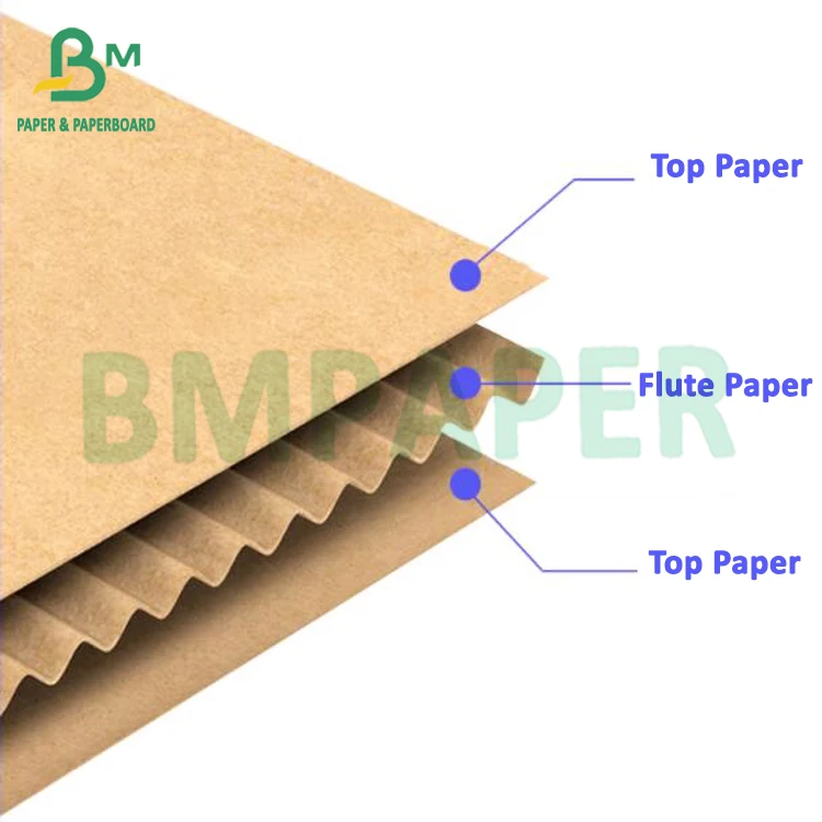 Recyclable Brown Corrugated Cardboard Sheet B Flute E for Shipping Boxes Strong Fluting