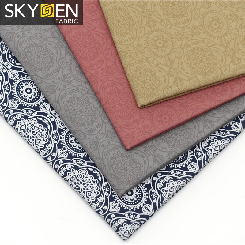 SKYGEN Guangzhou оптовый поставщик шелковистый тканый материал из 100% хлопка с принтом для мужских рубашек 135 г/м2