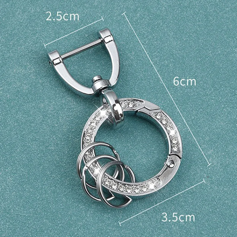 Bling Keychains For Crystal Rhinestone Diamond Keychain Women Girl Car Keys With D-Ring Luxury Personalized Key Ring Loop Buckle