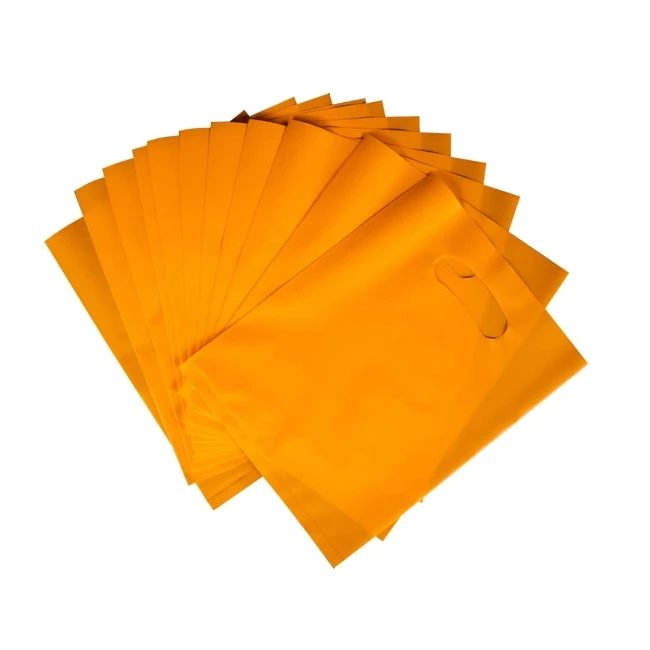 Custom Die Cut Plastic Bags Biodegradable Plastic Shopping Bags with Handle Die Cut Handle Bags Wholesale for Shopping Grocery