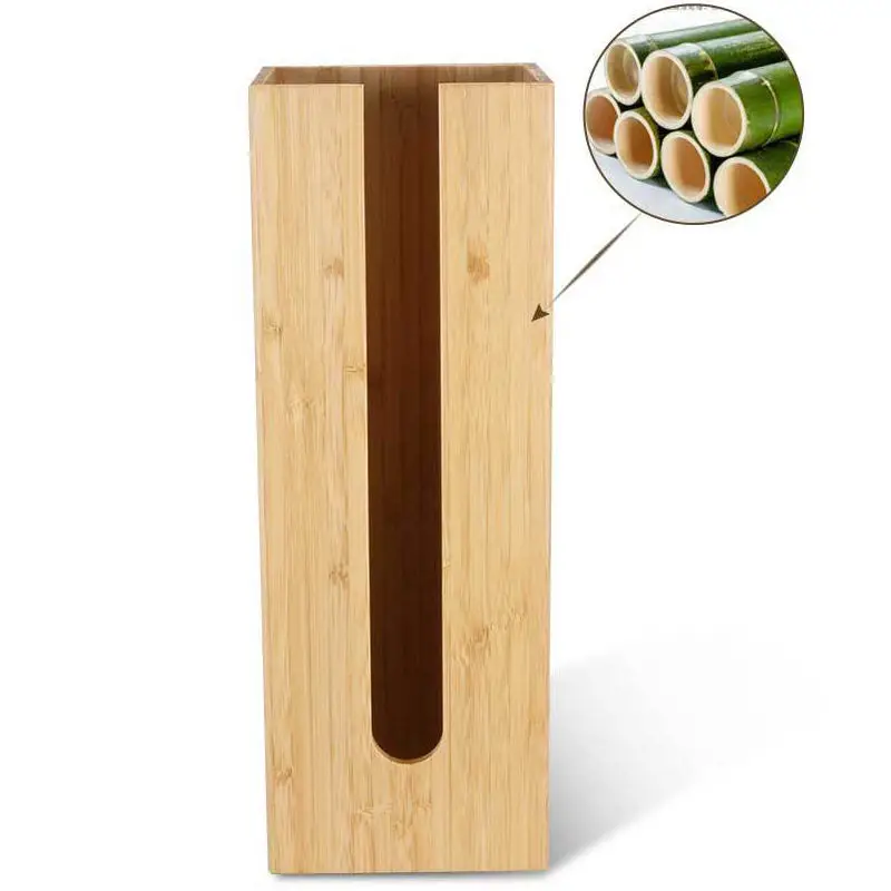 Bamboo Toilet Paper Holder Wooden Tissue Spare Organizer Vertical Bamboo Free-Standing Toilet Paper Compact Organizer