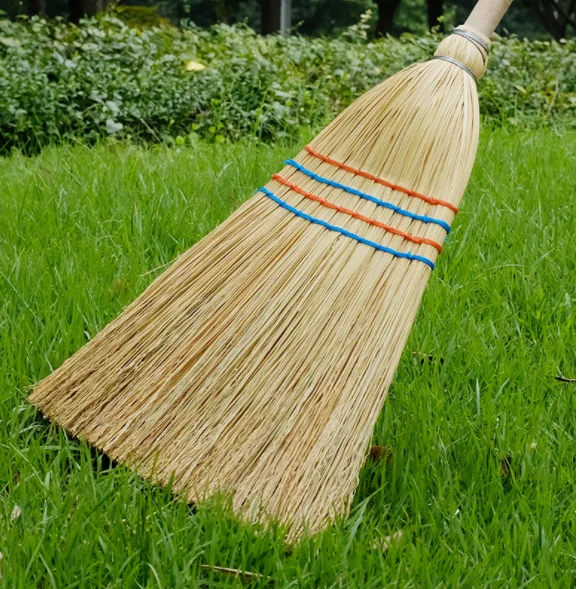 Canton Fair 22mm diameter low price plastic broom road sweeping brooms stick wooden for sale