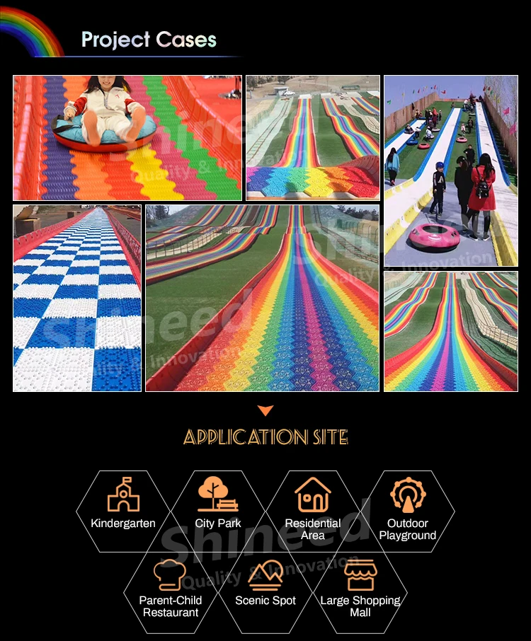 Дешевые и высококачественные горки для сухого лыжного спорта, горки для сухого снега, горки для парка, пластиковые радужные горки для сухого снега