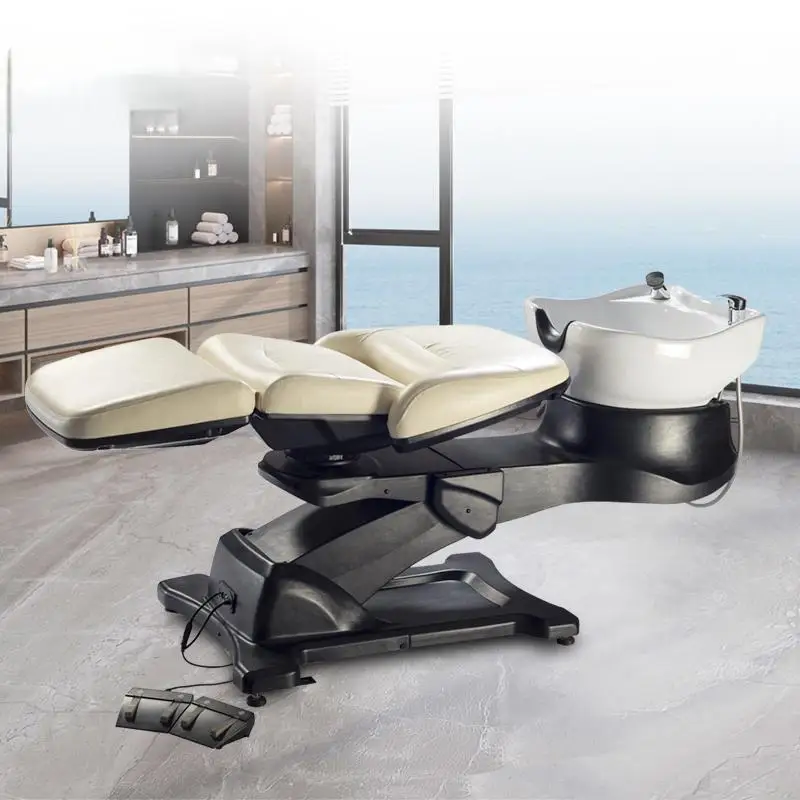 Professional Massage Table Customize Beauty Electric Shampoo Bowl Bed Hair Washing Salon Equipment Set furniture for Hair Salon