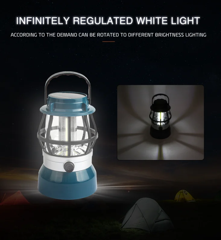 Outdoor Waterproof Dimmable Solar Powered LED Camping Light USB Rechargeable Tent Light With Flame Lights