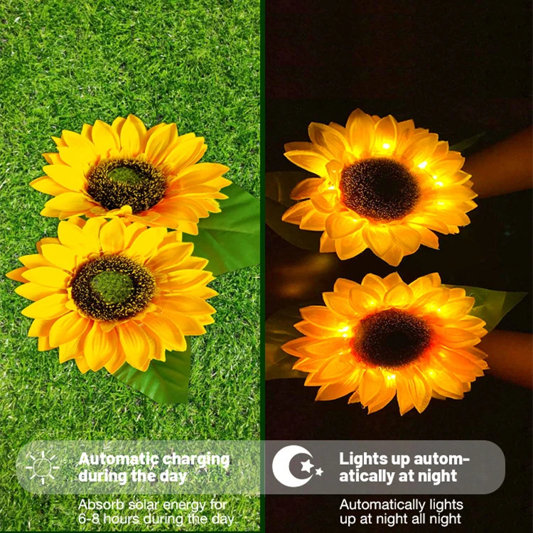 Садовые светильники Sunflower на солнечной батарее домашний декор Ландшафтная Маргаритка для внутреннего двора белый свет IP45 цветочное
