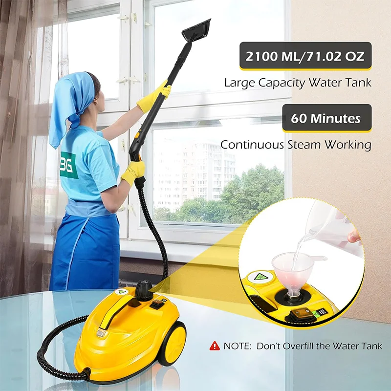 2024 Multipurpose Powerful Steamer Portable Handheld Steam Mop with Tank Natural Cleaning For Home Floor Grout Tile Carpet Car