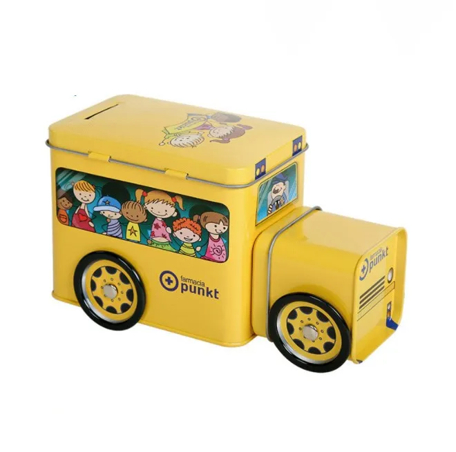 Wholesale new design empty car shape cookie mint candy food grade tin cans kids toys detachable truck metal tins box for gift