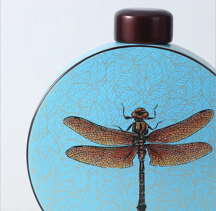 Chinese Ink Painting Craft Storage Tank Ancient Shelf Office Decoration Ceramic Ornament