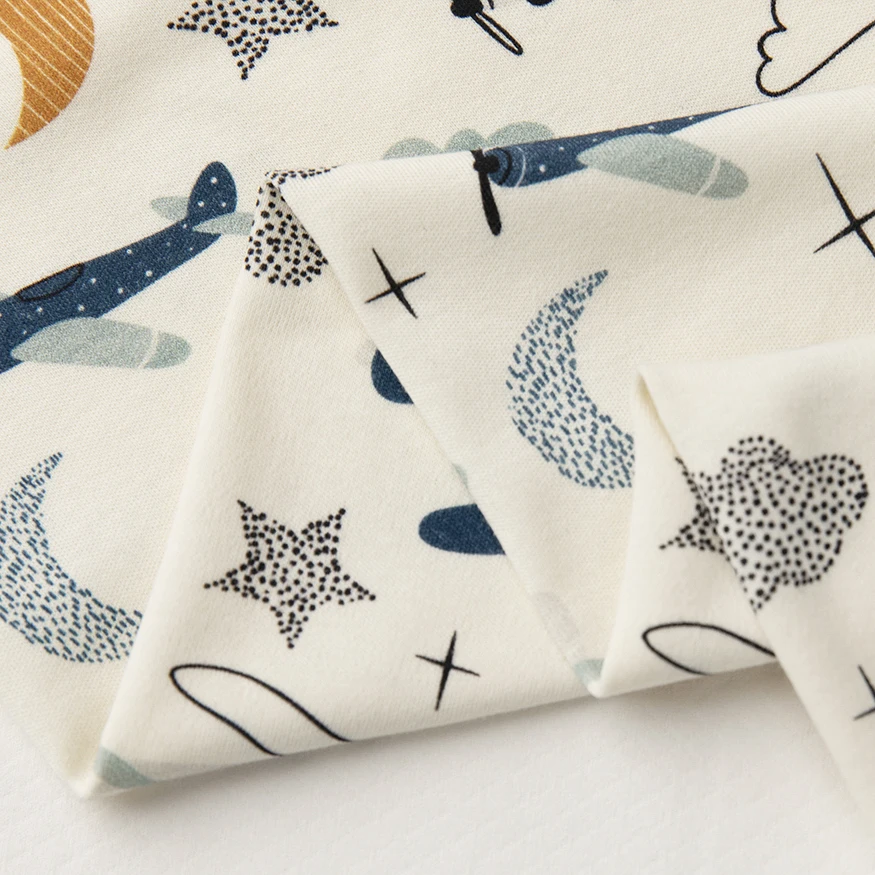 Изготовленный На Заказ 210gsm трикотажная ткань 100% хлопок мультфильм Аниме Pattern цифровые печатные эластичные хлопкового трикотажа для длинными рукавами одежда малышей
